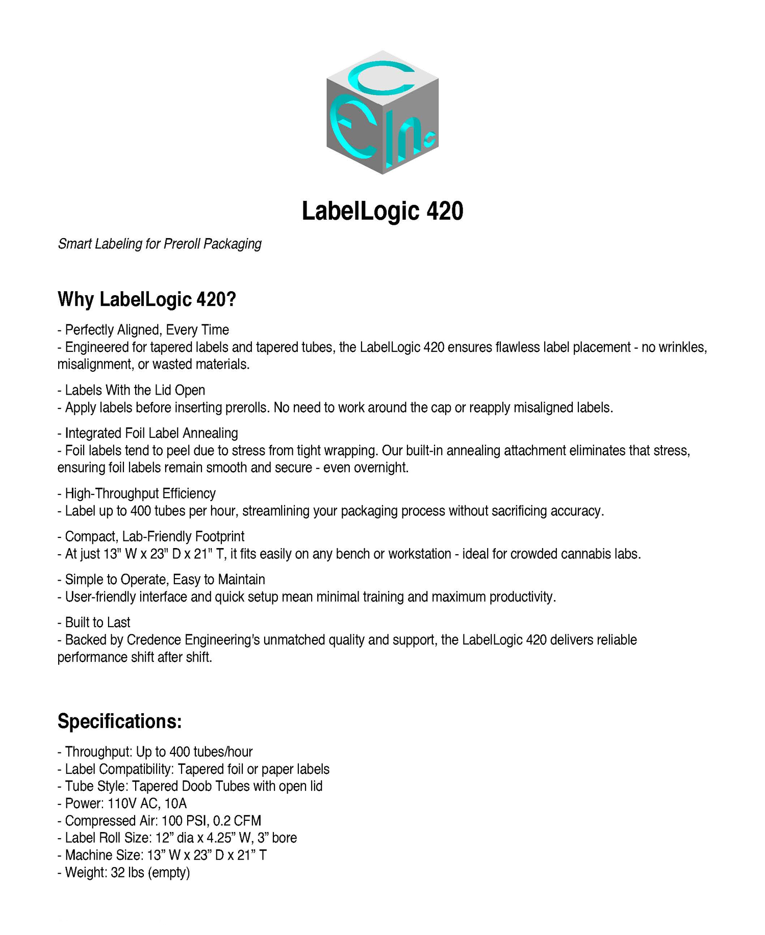 Labellogic 420 brochure